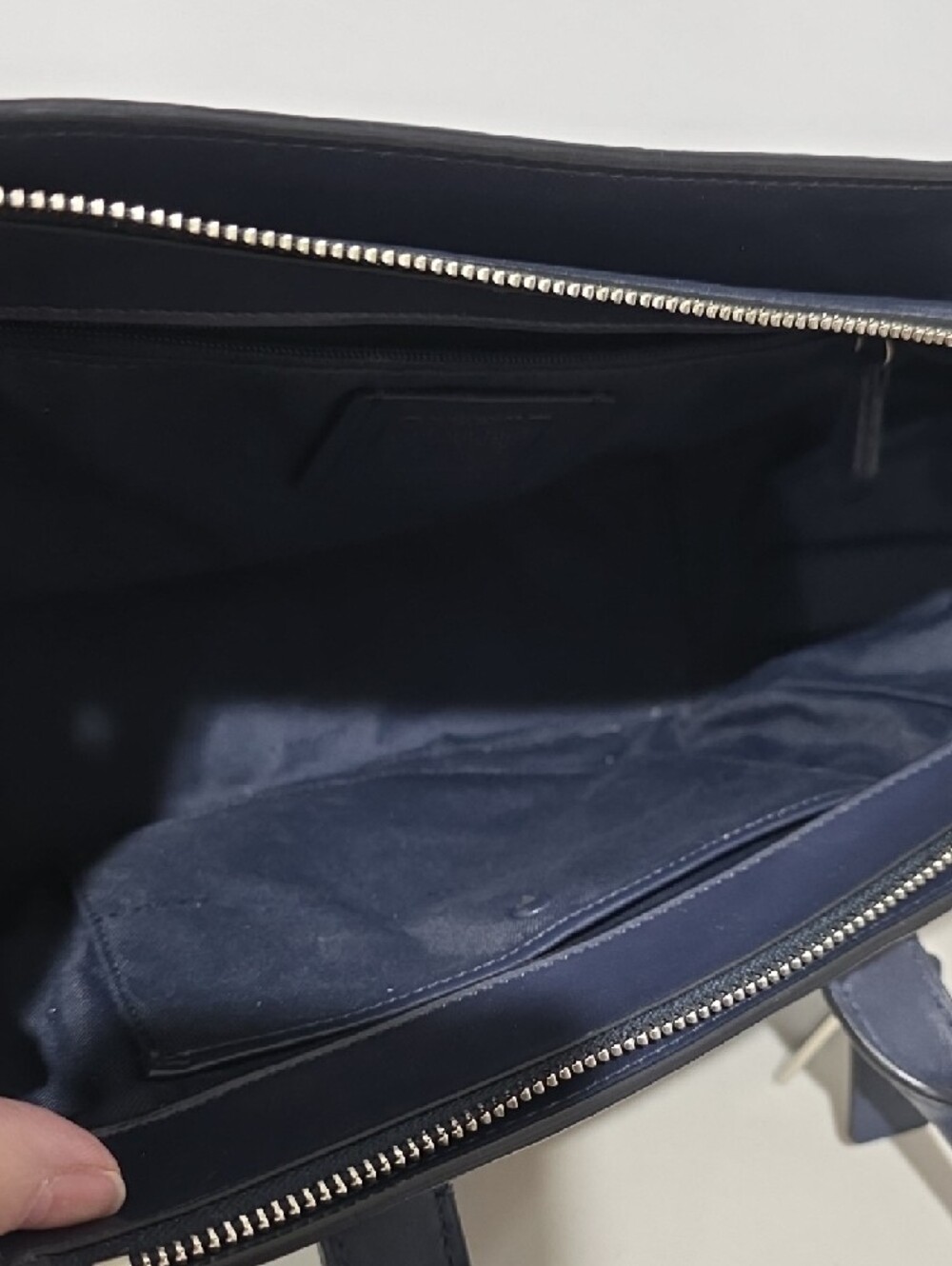 Coach Swagger 27 Navy Pebbled Leather Satchel with Silver Hardware Purse F87295 - Picture 10 of 16
